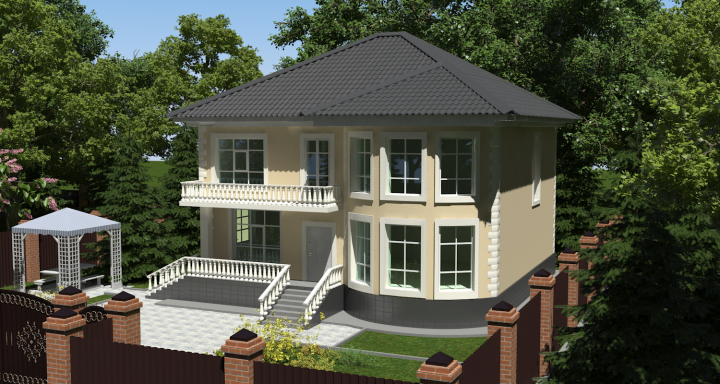Двухэтажный коттедж