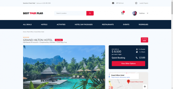 Вёрстка сайта для турагентства