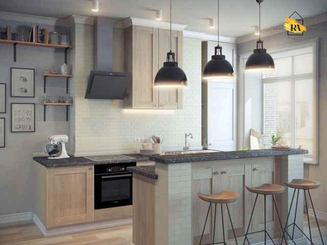 Visualization of a kitchen and lunch area