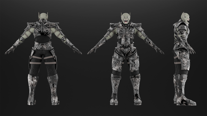 3D модель орка в доспехах