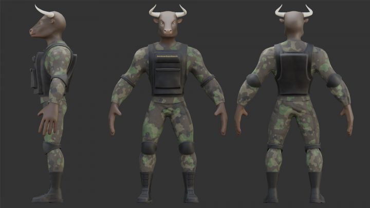 3D модель "Военный Бык"
