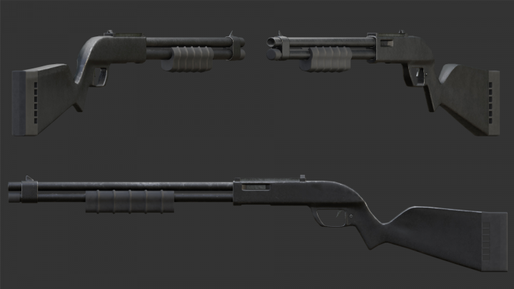 3D модель стилизованного дробовика