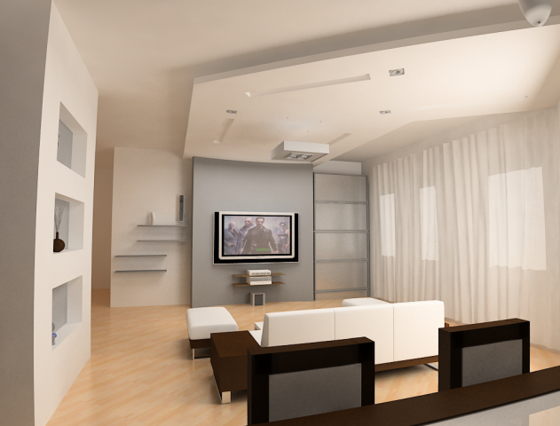 Зал в коттедже