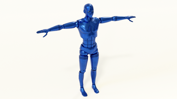 Blue robot man