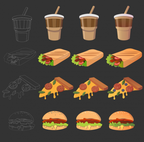 Векторная еда