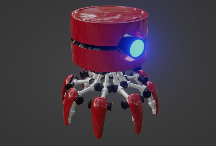 Робот-краб низкополигональная игровая готовая 3d модель