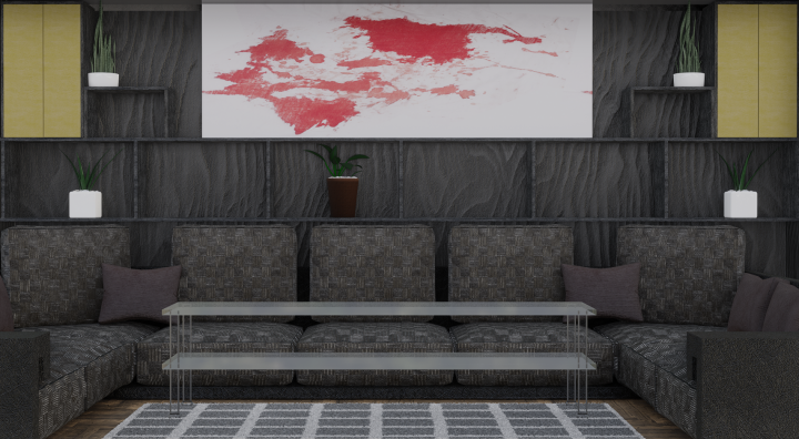 Shelf with a picture Low-poly 3D model