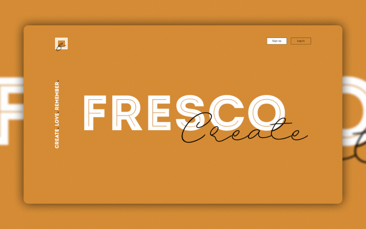 Креативная главная страница "FRESCO" с прописным шрифтом