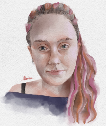 Портрет акварель