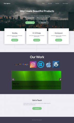 Landing Page For Agency