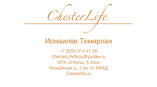 Визитка для  ChesterLife