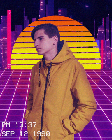 Обработка в стиле retro wave
