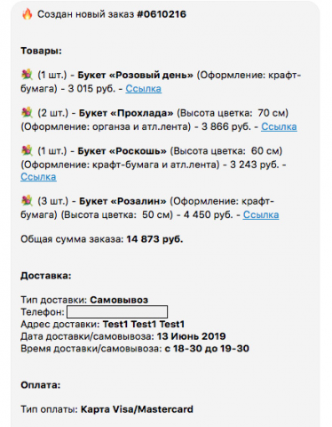 Telegram бот оповещение от интернет магазина