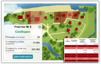 Компонент бронирования участков