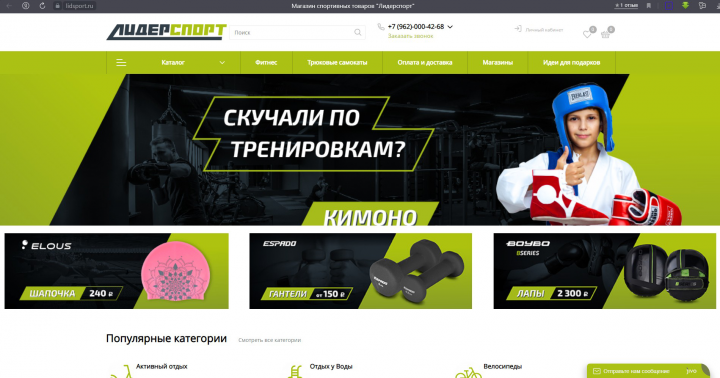 Интернет-магазин спортивных товаров (Битрикс)