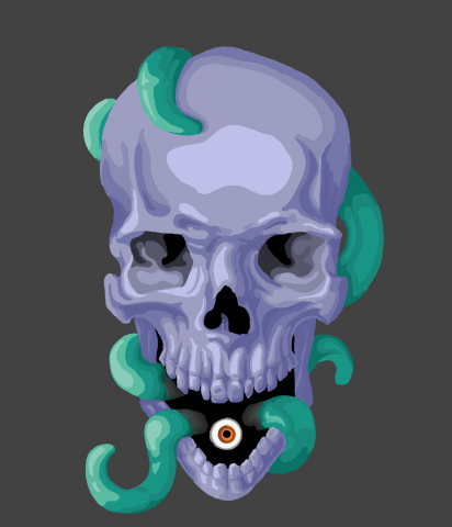 Также пример работы выполненной в Krita