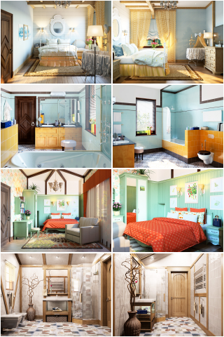 Спальни и ванные в частном доме, пос. Новая Проба, СПб