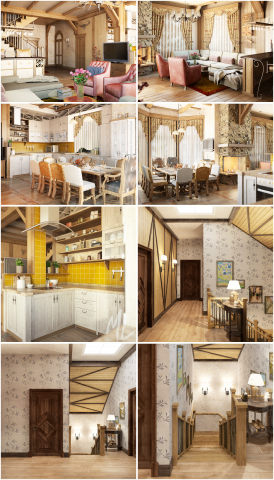 Столовая и лестница в частном доме, пос. Новая Проба, СПб