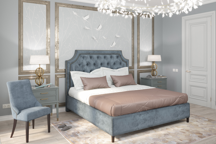 Визуализация кровати в стиле неоклассика