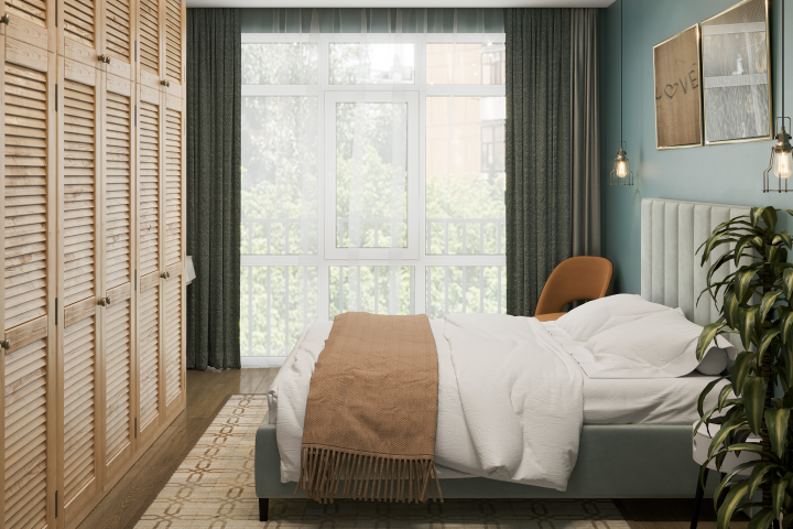 Визуализация кровати в интерьере