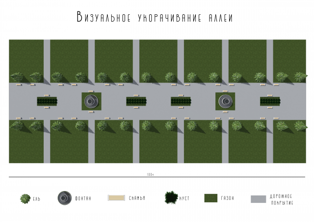 Аллея(на визуальное уменьшение)