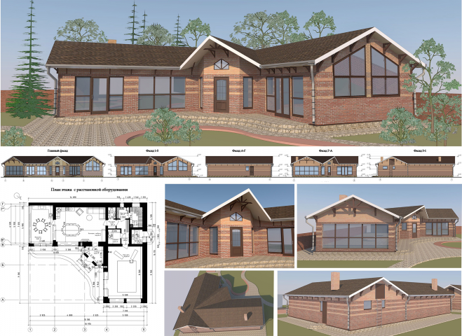 Проект дома отдыха с баней