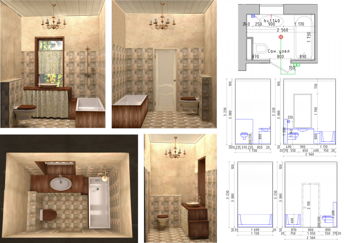Дизайн  интерьера санузла