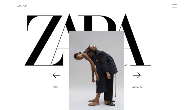 Обложка главной страницы для Zara