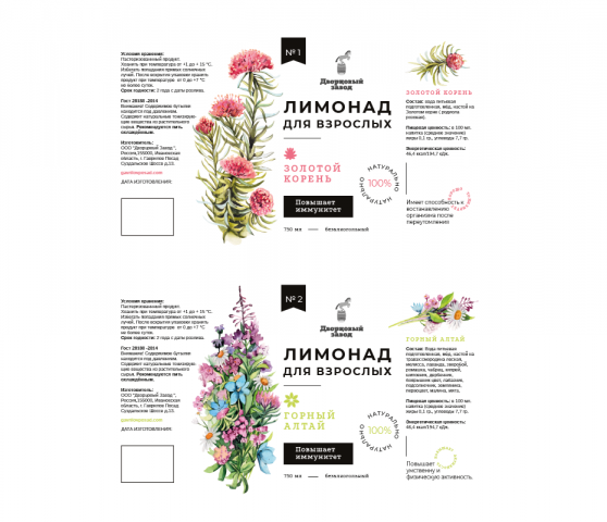 Этикетки для натуральных напитков