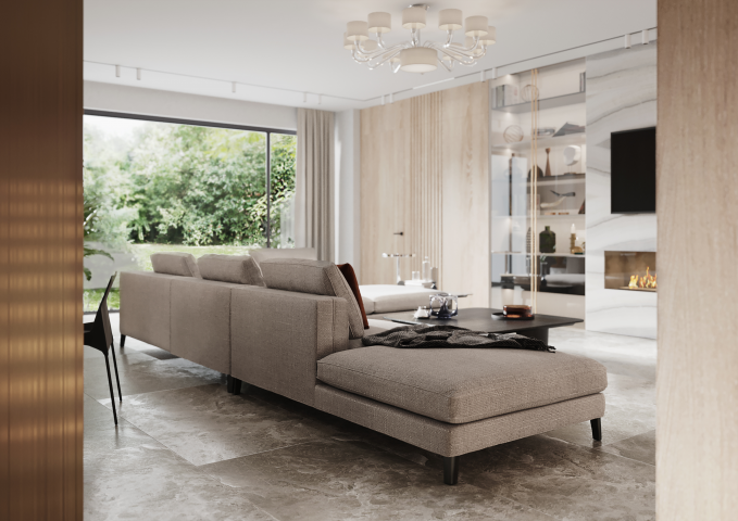 Визуализация кухни-гостиной в частном доме