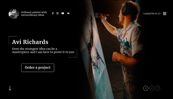 Дизайн сайта художника на английском