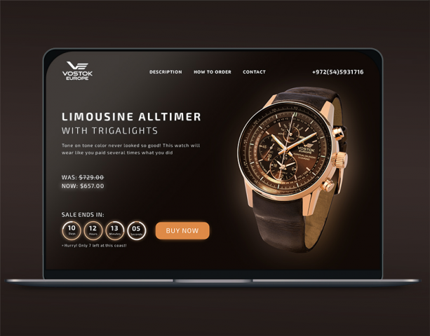 Landing page для продажи часов