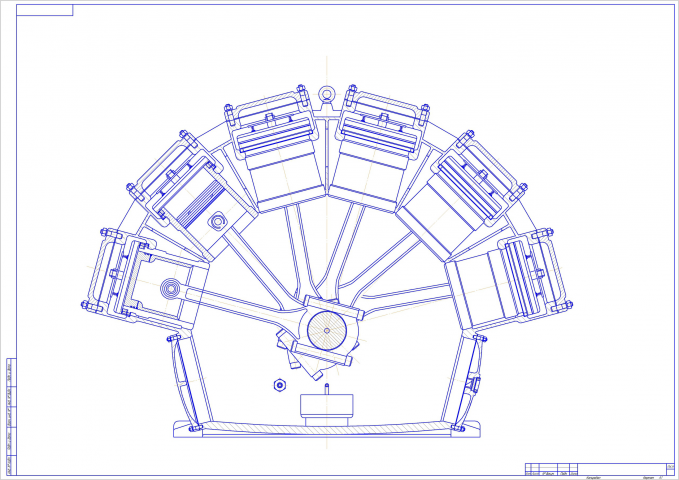 Поперечный разрез холодильного поршневого компрессора