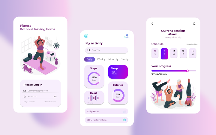 Mobile version of the website "Fitness without leaving home"