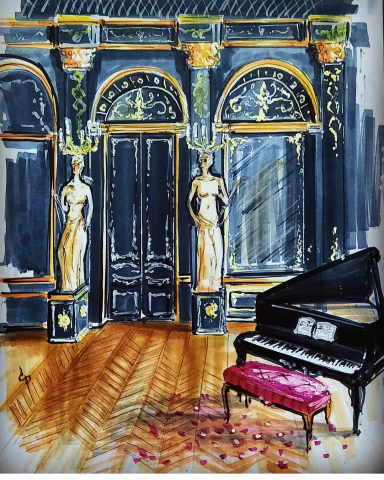 Скетч классического интерьера