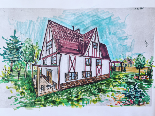 Скетч загородного дома