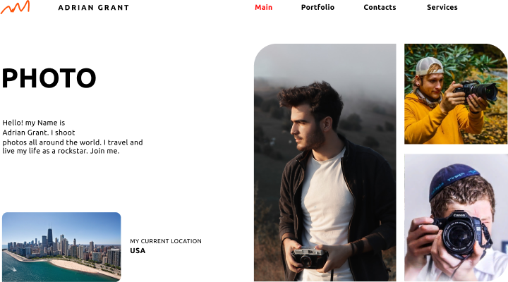 Дизайн сайта фото и видеооператора
