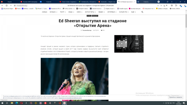 Текст про концерт Ed Sheeran