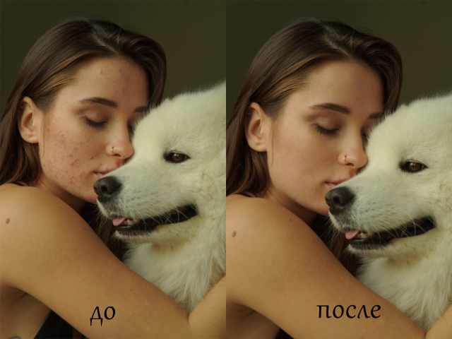 девушка с собакой