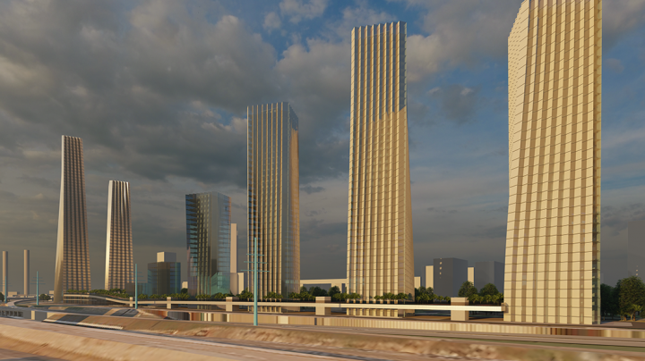 Визуализация комплекса зданий.