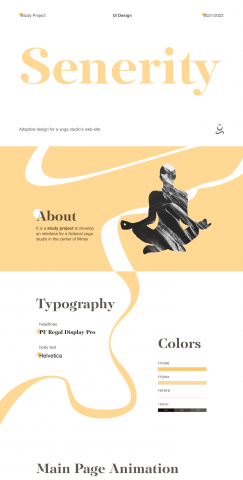 UI design for a yoga studio’s web-site