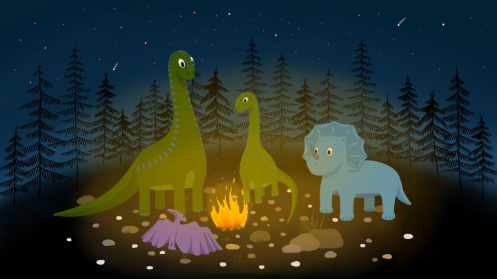 Динозавры на планшете