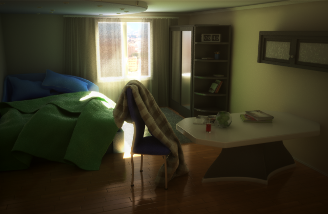 Комната, утро, небольшой интерьер