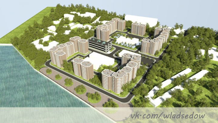Визуализация для эскизного проекта застройки