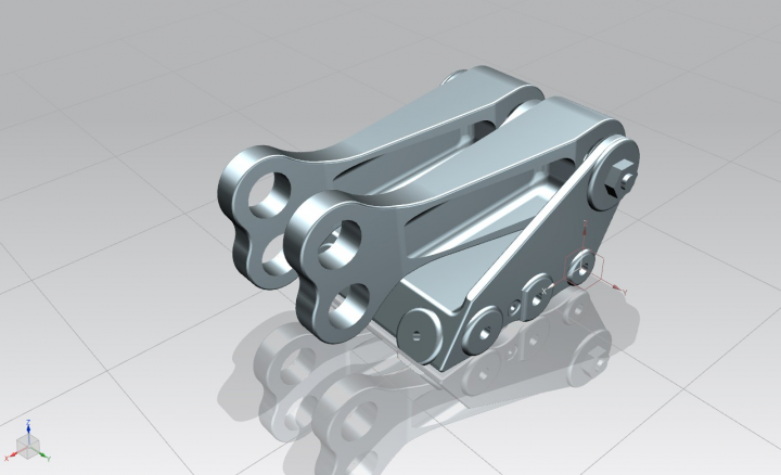 Сборка кронштейн+качалка в Siemens Unigraphics NX