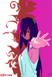 Иллюстрация на аниме "Elfen lied"