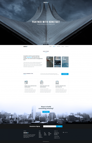 Landing page "Konstruct"