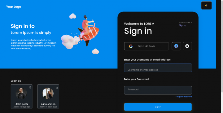 Верстка сайта с регистрацией