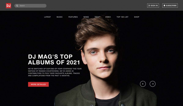 Редизайн сайта https://djmag.com