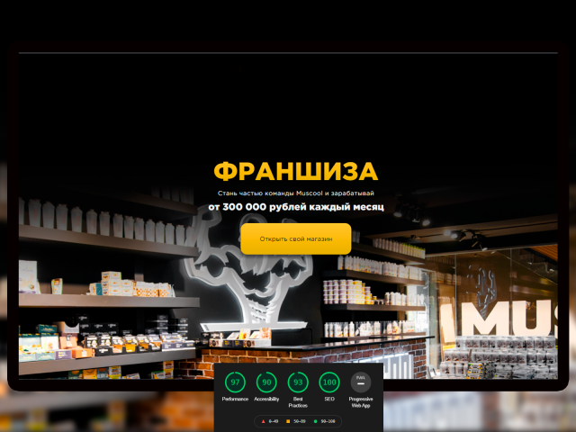 Сайт франшизы сети магазинов MUSCHOOL